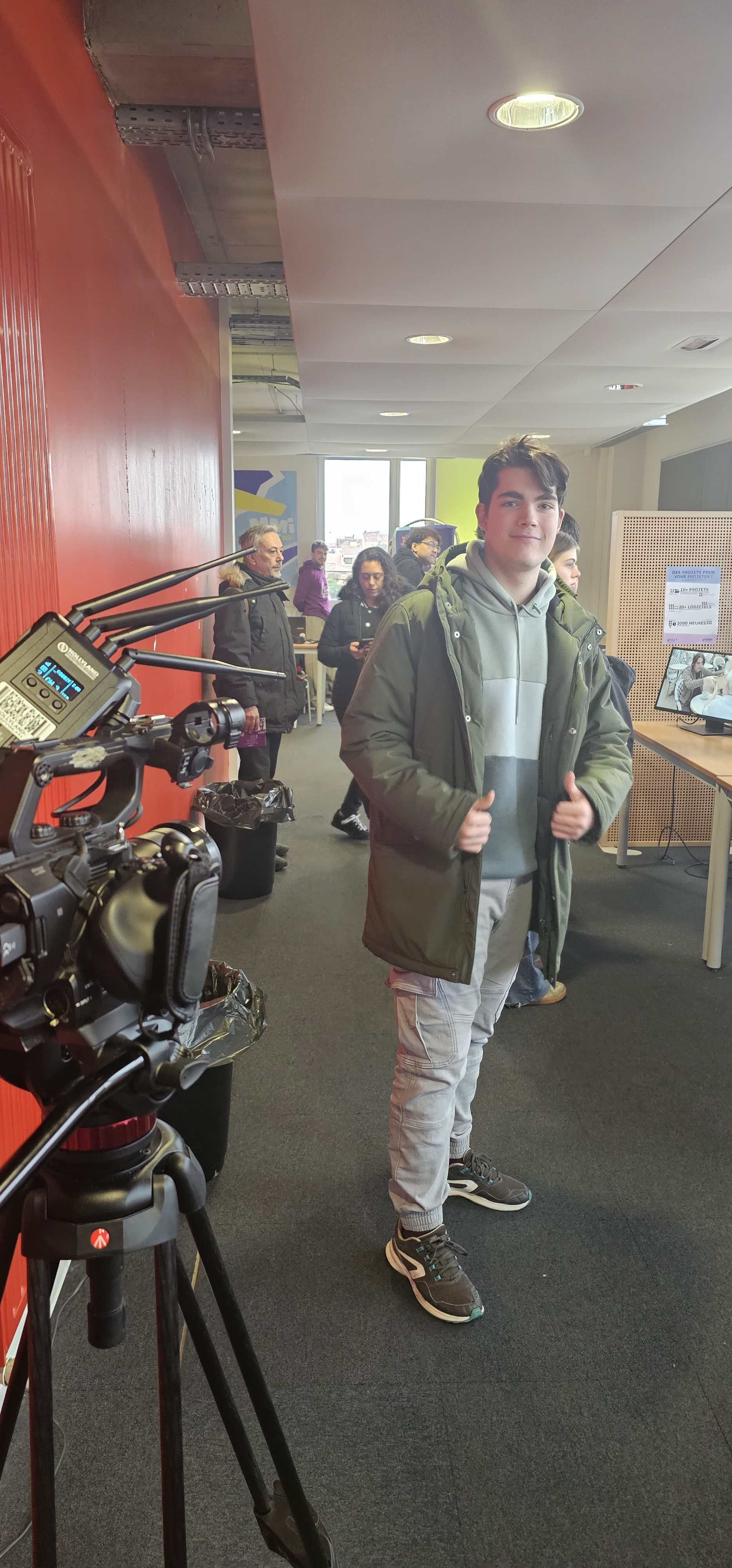 Martin devant la caméra professionnelle